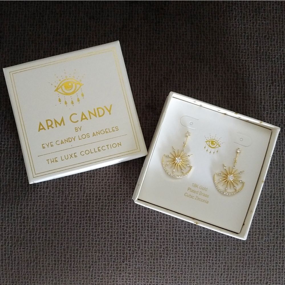 Arm💪 Candy🍭 Moon🌙 and Starburst🌟 Earrings-NIB
